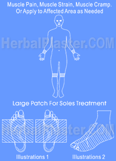 Herbal Patch for relief muscle pain, cramps, strain, ache, chronic pain, sore, the natural treatment for back muscle, leg muscle, chest muscle, neck muscle